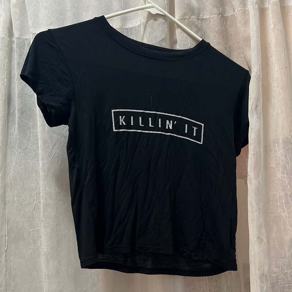 Brandy Melville black killin it crop top one size fits all